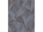 Tapety Yara - Modro-bronzová tapeta s listy Modro-bronzová tapeta s listy