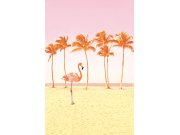 Obrazová tapeta Palmy, plameňák, Wallpower Junior, Eijffinger