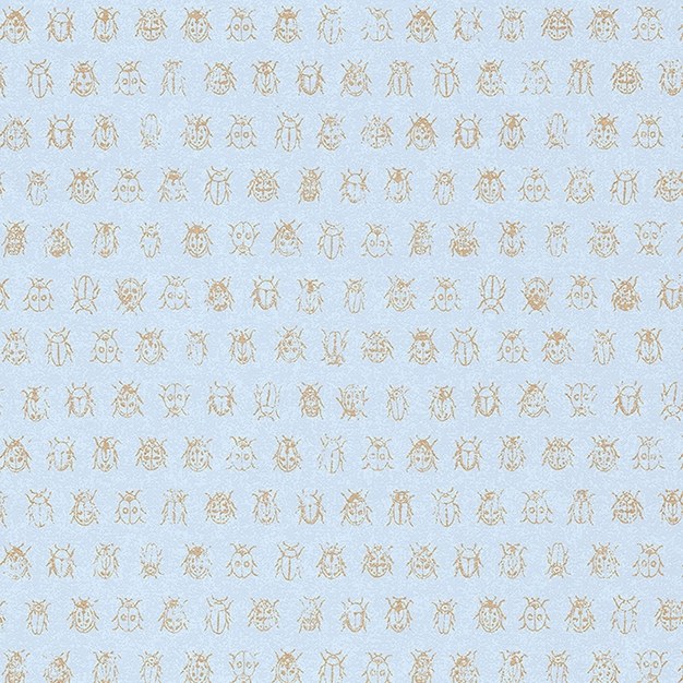 Světle modrá tapeta se zlatými brouky 375035 - Tapety Yara