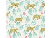 Tapeta s leopardy a listy 383550