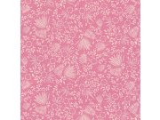 Tapety Yara - Růžová tapeta s květinami a listy 383541 Růžová tapeta s květinami a listy 383541