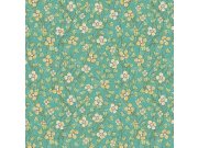 Tapety Yara - Zelená tapeta s květinovým vzorem 383535 Zelená tapeta s květinovým vzorem 383535