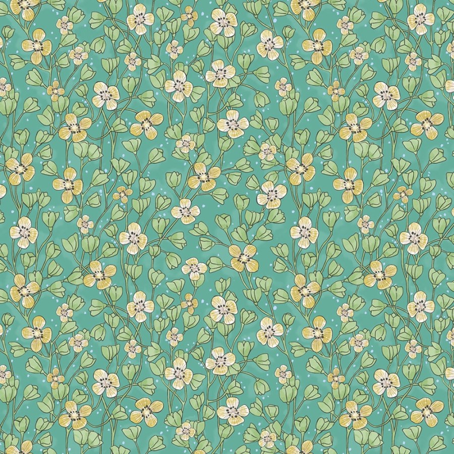 Zelená tapeta s květinovým vzorem 383535 Zelená tapeta s květinovým vzorem 383535