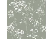 Tapety Yara - Zelená tapeta s květinami Zelená tapeta s květinami