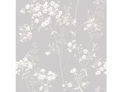 Tapety Yara - Šedá tapeta s květinami Šedá tapeta s květinami