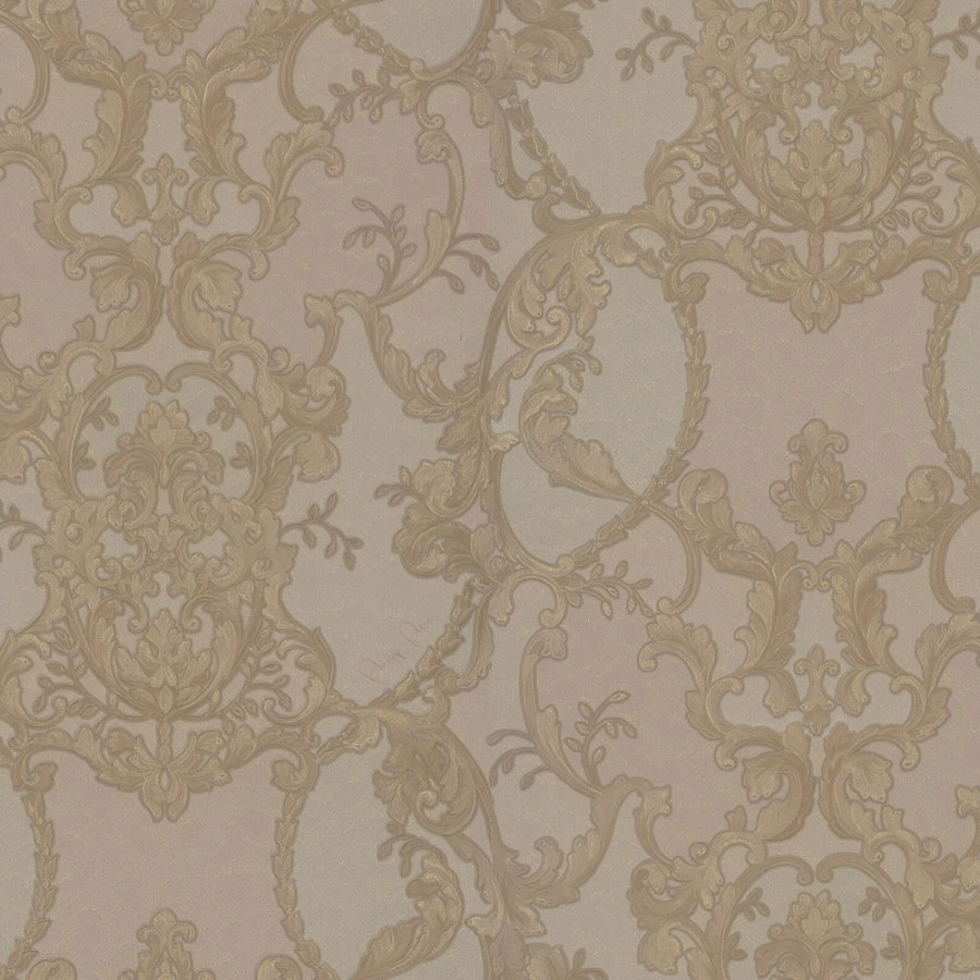 Zlato-béžová ornamentální tapeta s vinylovým povrchem Philipp Plein, Zambaiti Parati - Tapety Yara