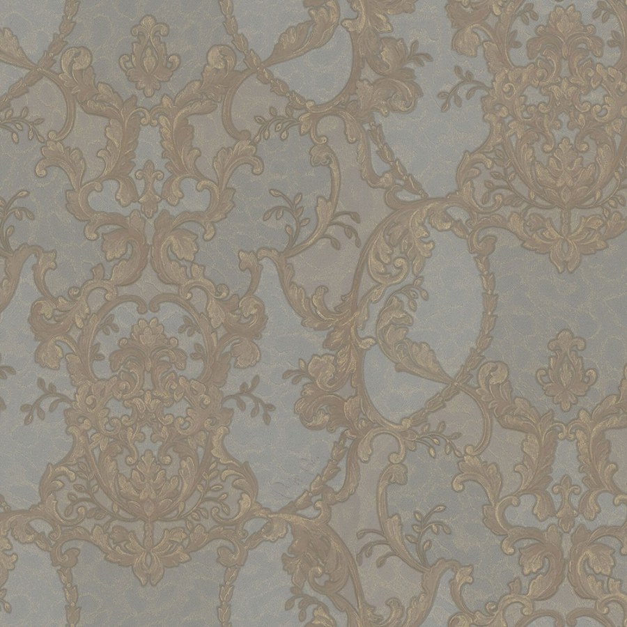 Zlato-šedá ornamentální tapeta s vinylovým povrchem Philipp Plein, Zambaiti Parati - Tapety Yara