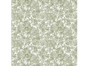 Tapety Yara - Bílo-zelená květinová tapeta na zeď Bílo-zelená květinová tapeta na zeď