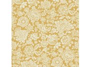 Okrovo-bílá květinová tapeta na zeď