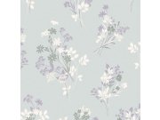 Tyrkysová květinová tapeta na zeď