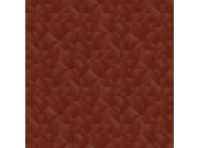 Červeno-hnědá geometrická tapeta na zeď