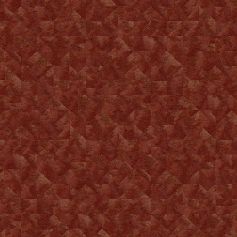 Červeno-hnědá geometrická tapeta na zeď Červeno-hnědá geometrická tapeta na zeď