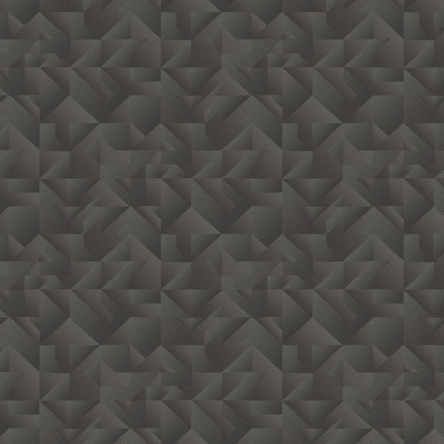 Černá geometrická tapeta na zeď - Tapety Yara