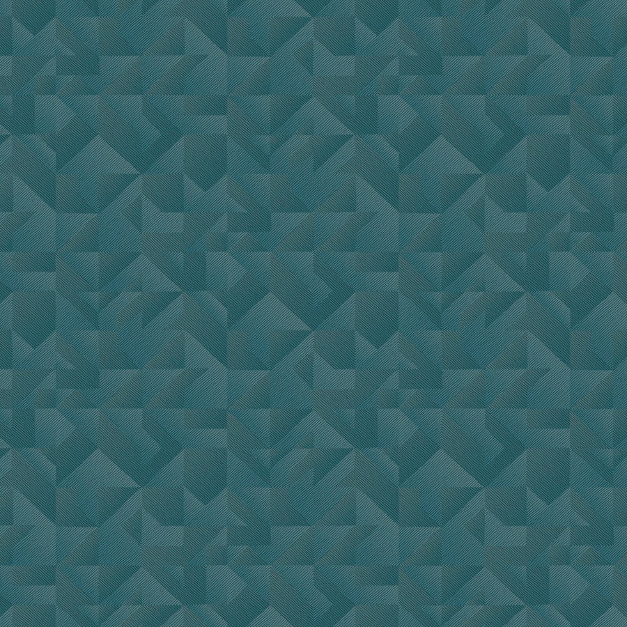 Modro-zelená geometrická tapeta na zeď - Tapety Yara