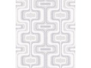 Tapety Yara - Šedo-stříbrná geometrická retro tapeta na zeď Šedo-stříbrná geometrická retro tapeta na zeď