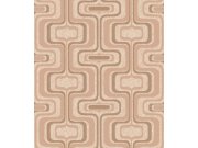 Tapety Yara - Hnědo-zlatá geometrická retro tapeta na zeď Hnědo-zlatá geometrická retro tapeta na zeď