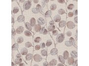 Hnědo-béžová tapeta s větvičkami a listy