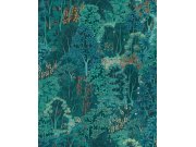 Tapety Yara - Tyrkysová tapeta na zeď Tyrkysová tapeta na zeď