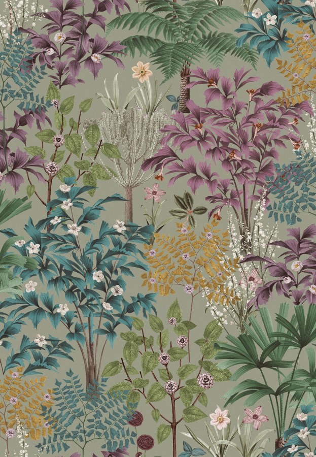 Zelená květinová tapeta na zeď Zelená květinová tapeta na zeď