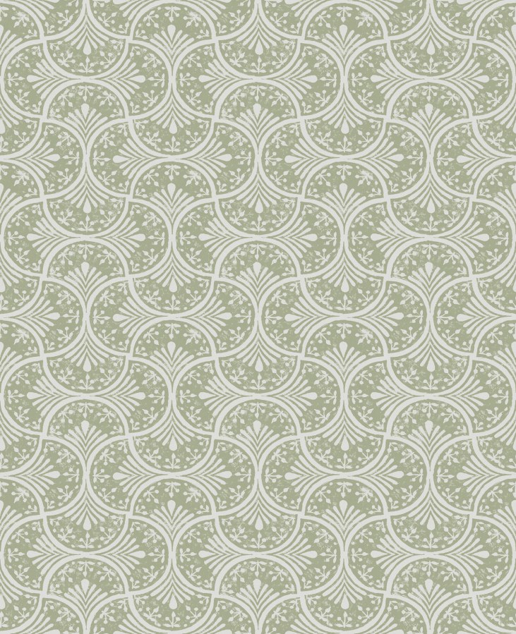 Zeleno-bílá geometrická tapeta na zeď Zeleno-bílá geometrická tapeta na zeď