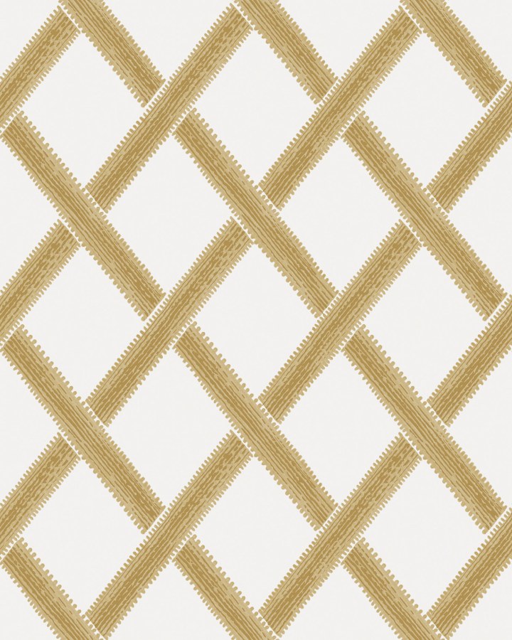 Bílo-okrová geometrická tapeta na zeď - Tapety Yara