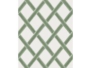 Tapety Yara - Bílo-zelená geometrická tapeta na zeď Bílo-zelená geometrická tapeta na zeď