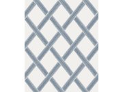 Tapety Yara - Bílo-modrá geometrická tapeta na zeď Bílo-modrá geometrická tapeta na zeď