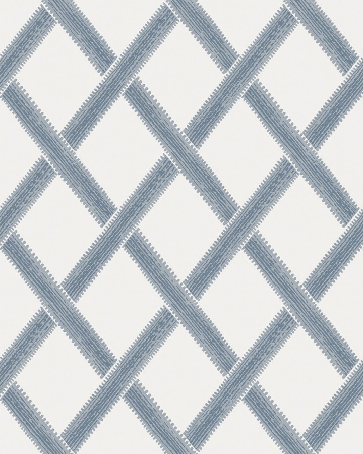 Bílo-modrá geometrická tapeta na zeď Bílo-modrá geometrická tapeta na zeď