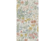 Šedá květinová tapeta na zeď