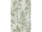 Tapety Yara - Šedo-zelená tapeta na zeď Šedo-zelená tapeta na zeď