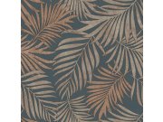 Tapety Yara - Modro-bronzová tapeta s listy Modro-bronzová tapeta s listy