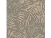 Tapety Yara - Šedo-stříbrná tapeta s listy Šedo-stříbrná tapeta s listy