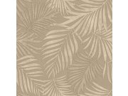 Tapety Yara - Hnědo-béžová tapeta s listy Hnědo-béžová tapeta s listy