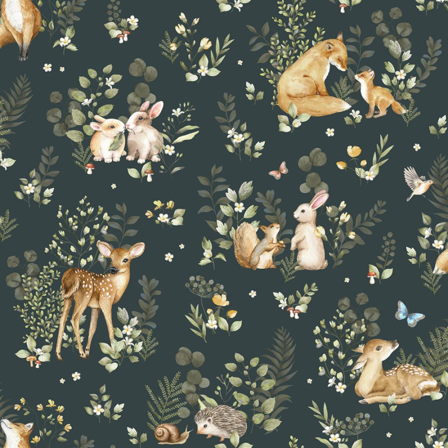 Zelená tapeta se zvířátky - Tapety Yara