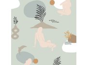 Zelená tapeta na zeď, ženy na pláži, Batabasta, ICH Wallcoverings Tapety Yara