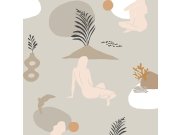 Béžová tapeta na zeď, ženy na pláži, Batabasta, ICH Wallcoverings Tapety Yara
