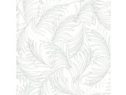 Tapety Yara - Bílo-zelená tapeta na zeď Bílo-zelená tapeta na zeď