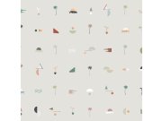 Tapety Yara - Šedá tapeta s palmami Šedá tapeta s palmami