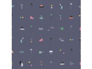 Tapety Yara - Tmavě modrá tapeta s palmami Tmavě modrá tapeta s palmami