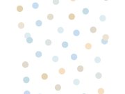 Bílá tapeta s barevnými puntíky - M51901