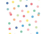 Tapety Yara - Bílá tapeta s barevnými puntíky - M51910 Bílá tapeta s barevnými puntíky - M51910