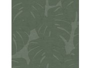 Zelená tapeta - listy monstery - látková textura, Natural Fabrics, Origin Tapety Yara
