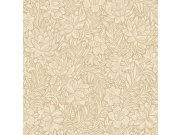 Tapety Yara - Hnědo-béžová květinová tapeta na zeď Hnědo-béžová květinová tapeta na zeď