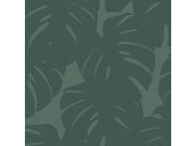 Zelená tapeta - listy monstery - látková textura, Natural Fabrics, Origin Tapety Yara