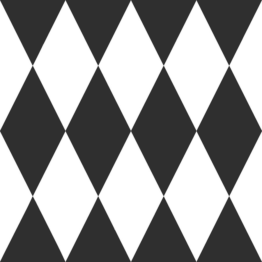 Tapety Yara - Geometrická tapeta - bílé a černé kosočtverce 347670 Geometrická tapeta - bílé a černé kosočtverce 347670 - Tapety Yara