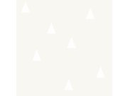 Metalická tapeta s bílými trojúhelníky - 347700