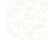 Metalická tapeta s labutěmi - 347707