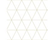 Tapety Yara - Moderní designová Tapeta - zlaté obrysy trojúhelníků 347682 Moderní designová Tapeta - zlaté obrysy trojúhelníků 347682