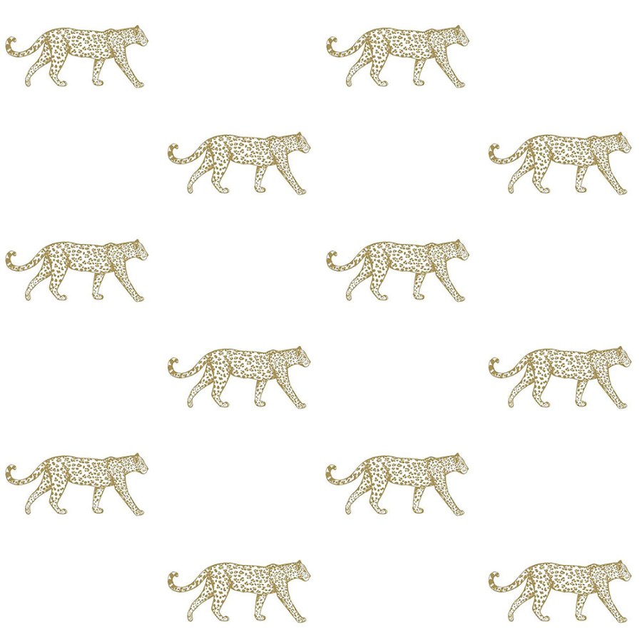 Tapeta bílá se zlatými leopardy 347685 - Tapety Yara