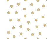 Tapety Yara - Tapeta bílá se zlatými puntíky 347674 Tapeta bílá se zlatými puntíky 347674